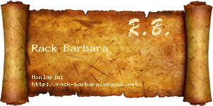 Rack Barbara névjegykártya